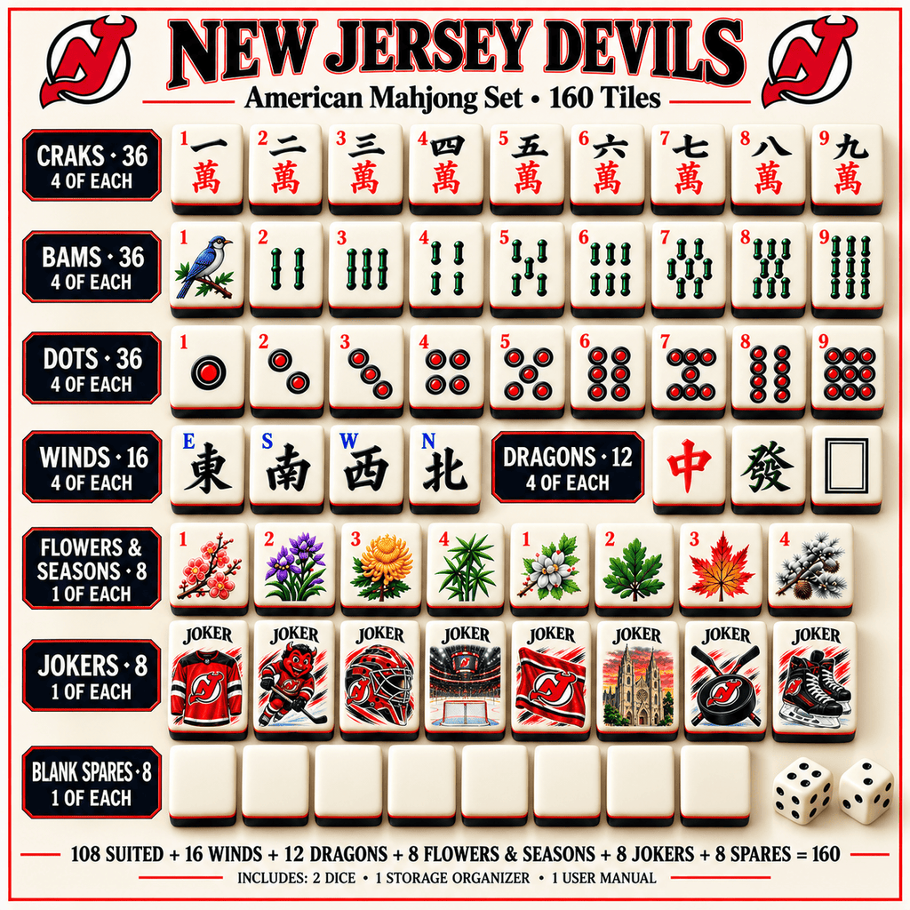 Premium NJD Mahjong Tiles Set TTMH