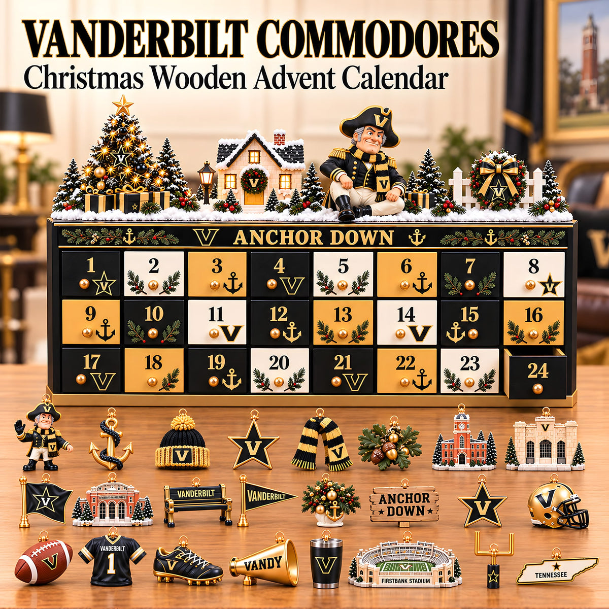 Premium VDBC Christmas Wooden Advent Calendar PVNA