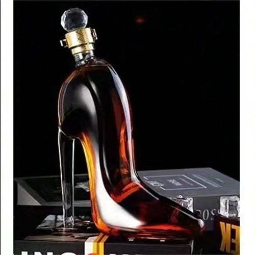 1pc 350/750ml Glass Wine Decanter, High Heel Shaped Wine/Whiskey Bottle, Glass Decanter, Alcohol Bottle, Whisky Container