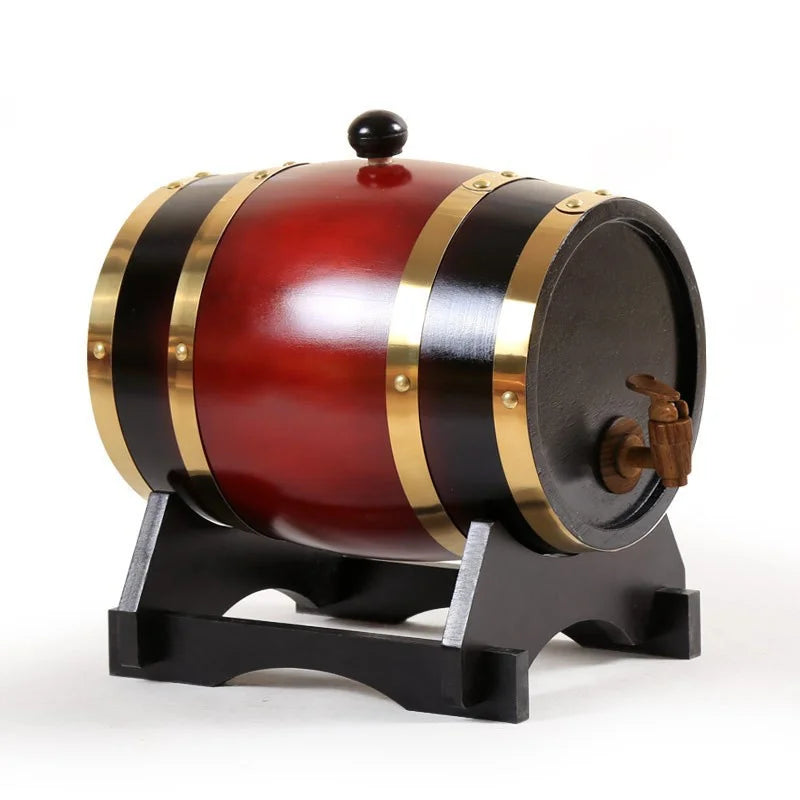 15L 20L Oak Barrel Vintage Wooden Oak Timber Wine Barrels with Stand Home Brewing Accessories for Wine Brandy Whiskey Tequila