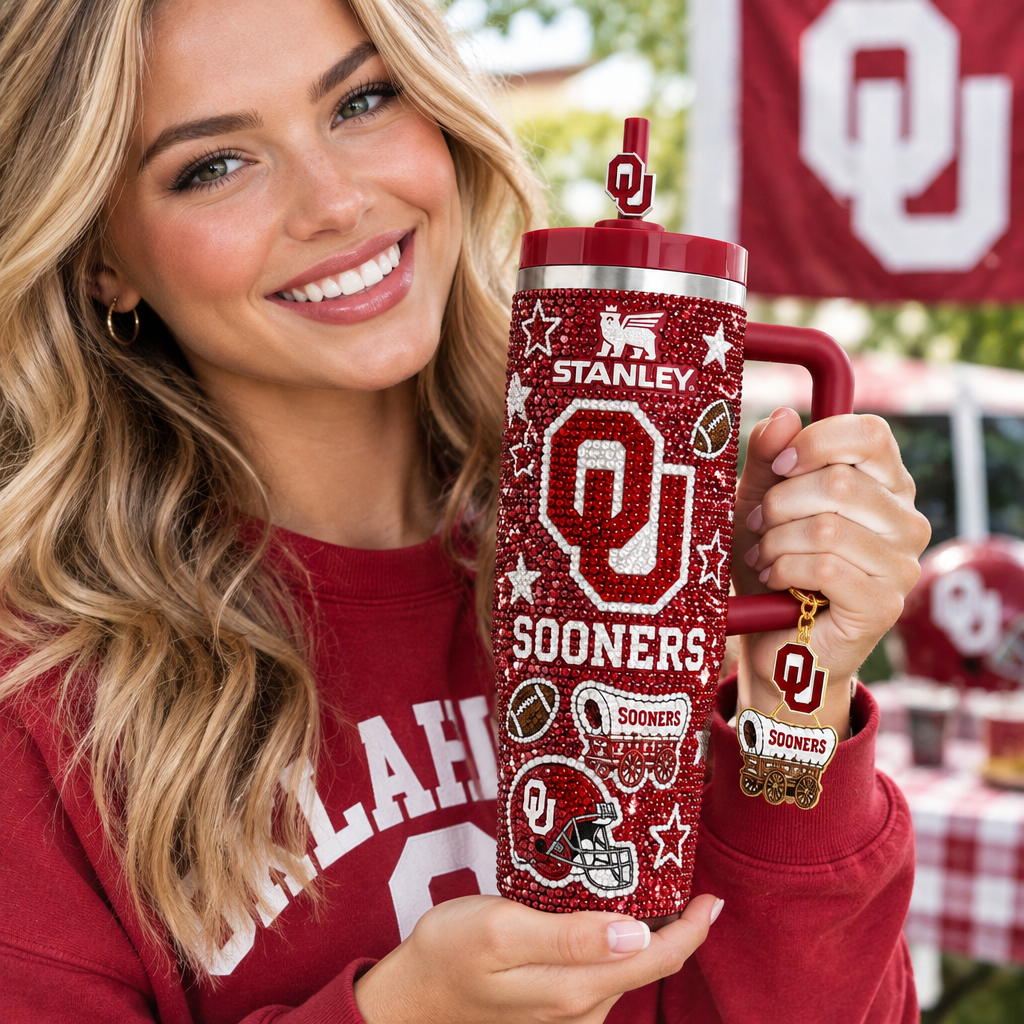 Oklahoma Sooners 40oz Tumbler With Handle TTNL