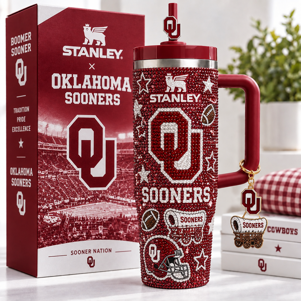 Oklahoma Sooners 40oz Tumbler With Handle TTNL