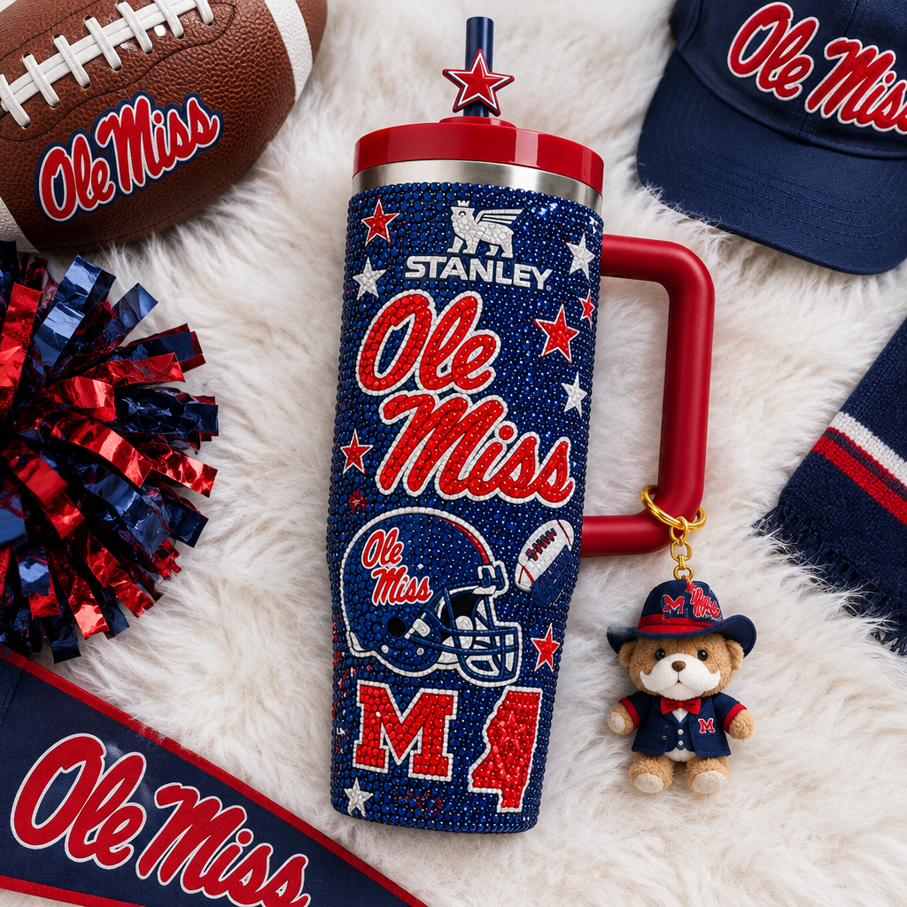 Ole Miss Rebels 40oz Tumbler With Handle TTNL